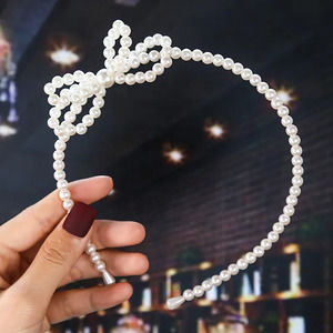 Bow White Pearl Headband